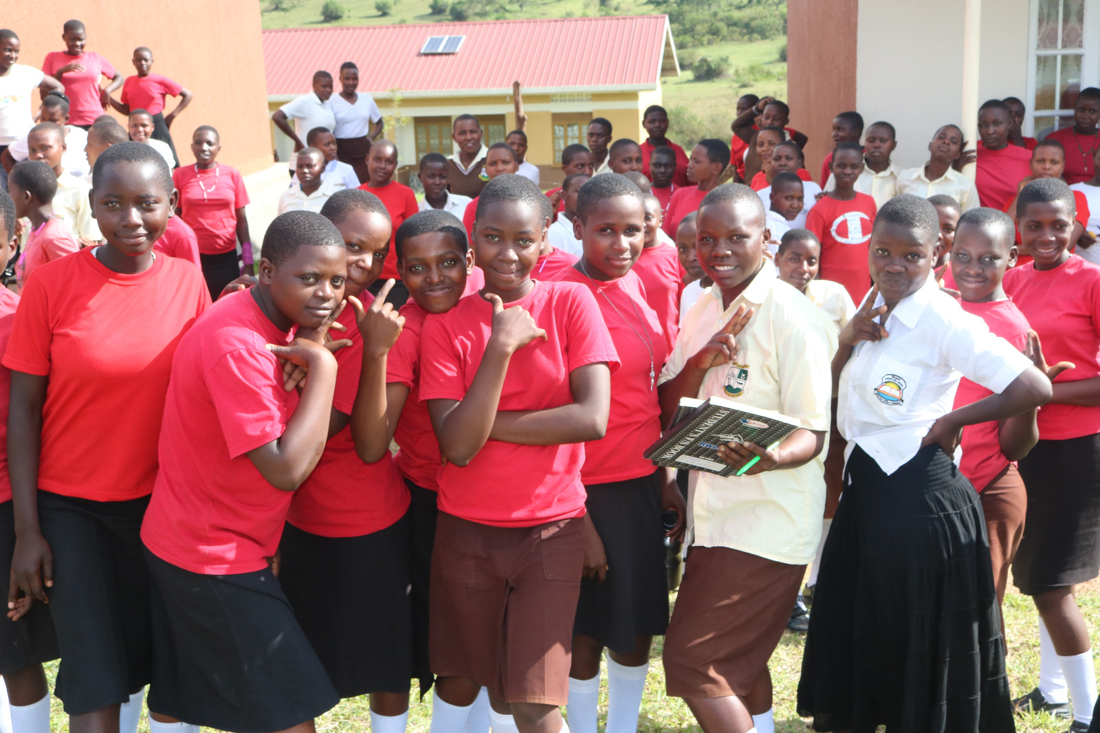 Some of the girls who attended our school outreach session pose for the camera after a powerful discussion on rights, safety, and health. Their faces carry both strength and hope—the kind that grows when girls are given space to speak and be heard.